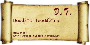 Dudás Teodóra névjegykártya